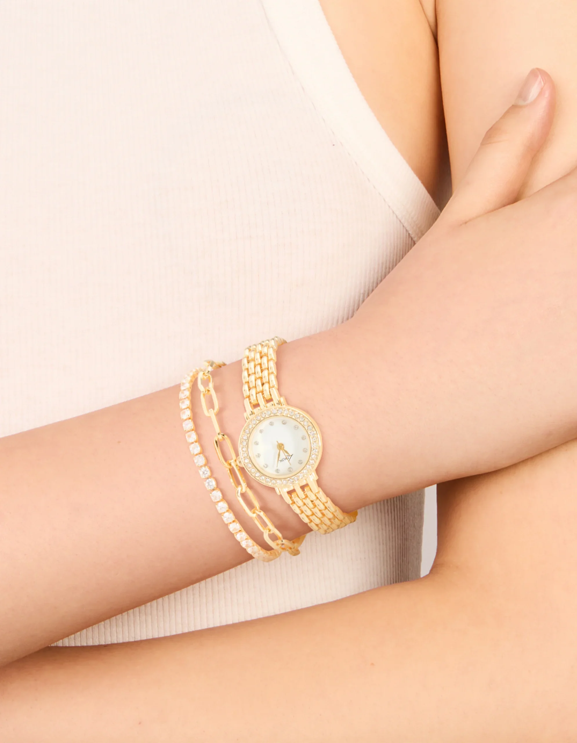 233-gold-diamante-watch-bracelets-set-2.webp Gold Diamante Watch & Bracelets Set