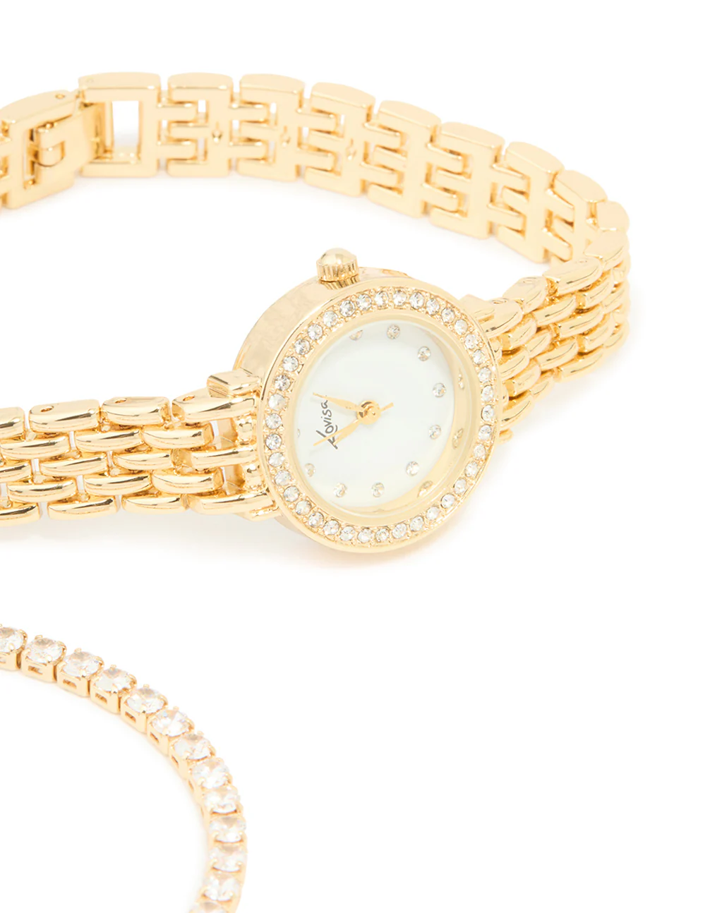233-gold-diamante-watch-bracelets-set-4.webp Gold Diamante Watch & Bracelets Set