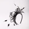 Black Feather & Leaf Headband