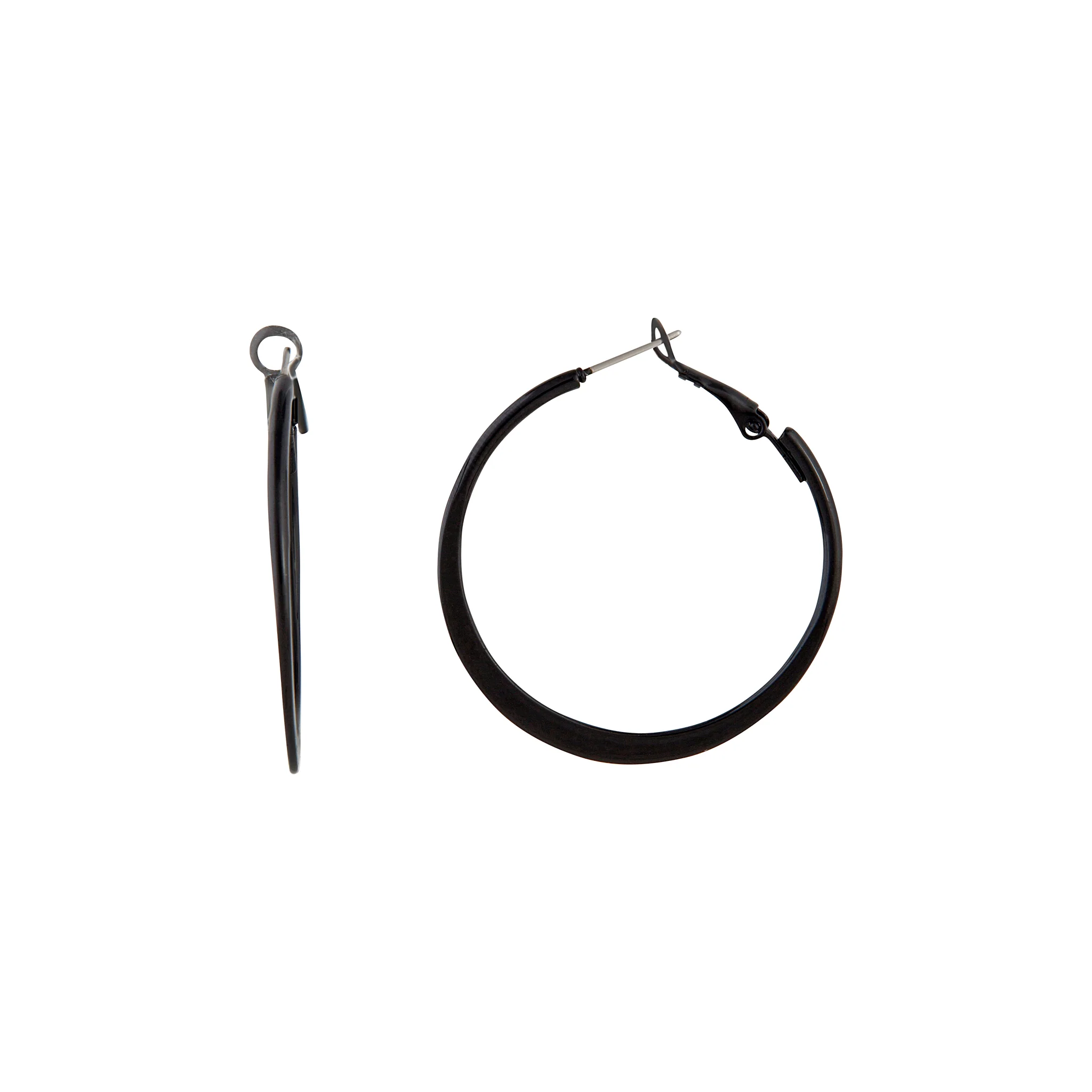 2344-black-flat-bottom-hoop-earrings-1.webp Black Flat Bottom Hoop Earrings