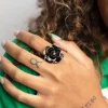 Black Flower Ring