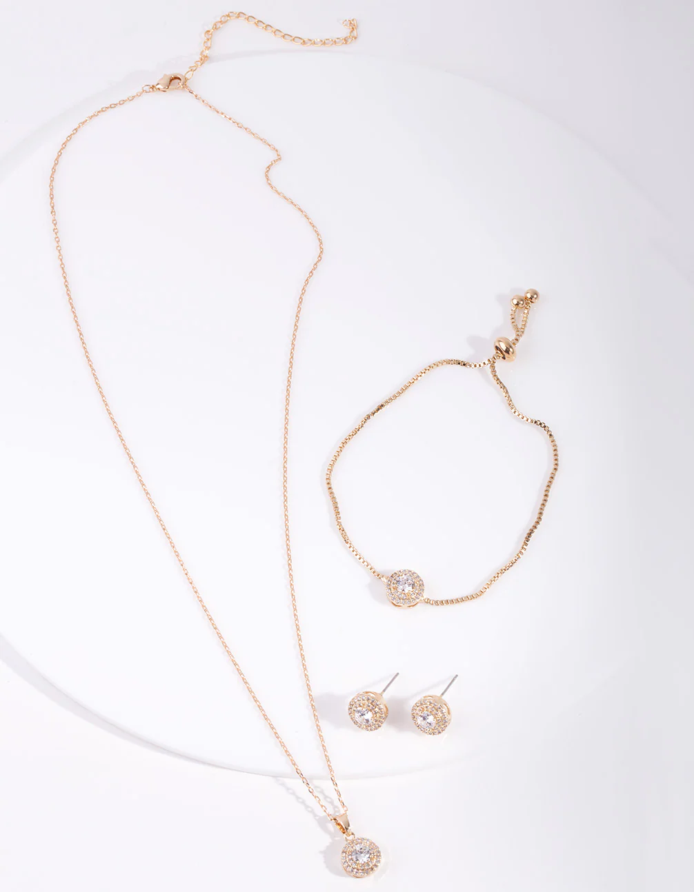 235-gold-diamond-simulant-circle-jewellery-set-2.webp Gold Diamond Simulant Circle Jewellery Set