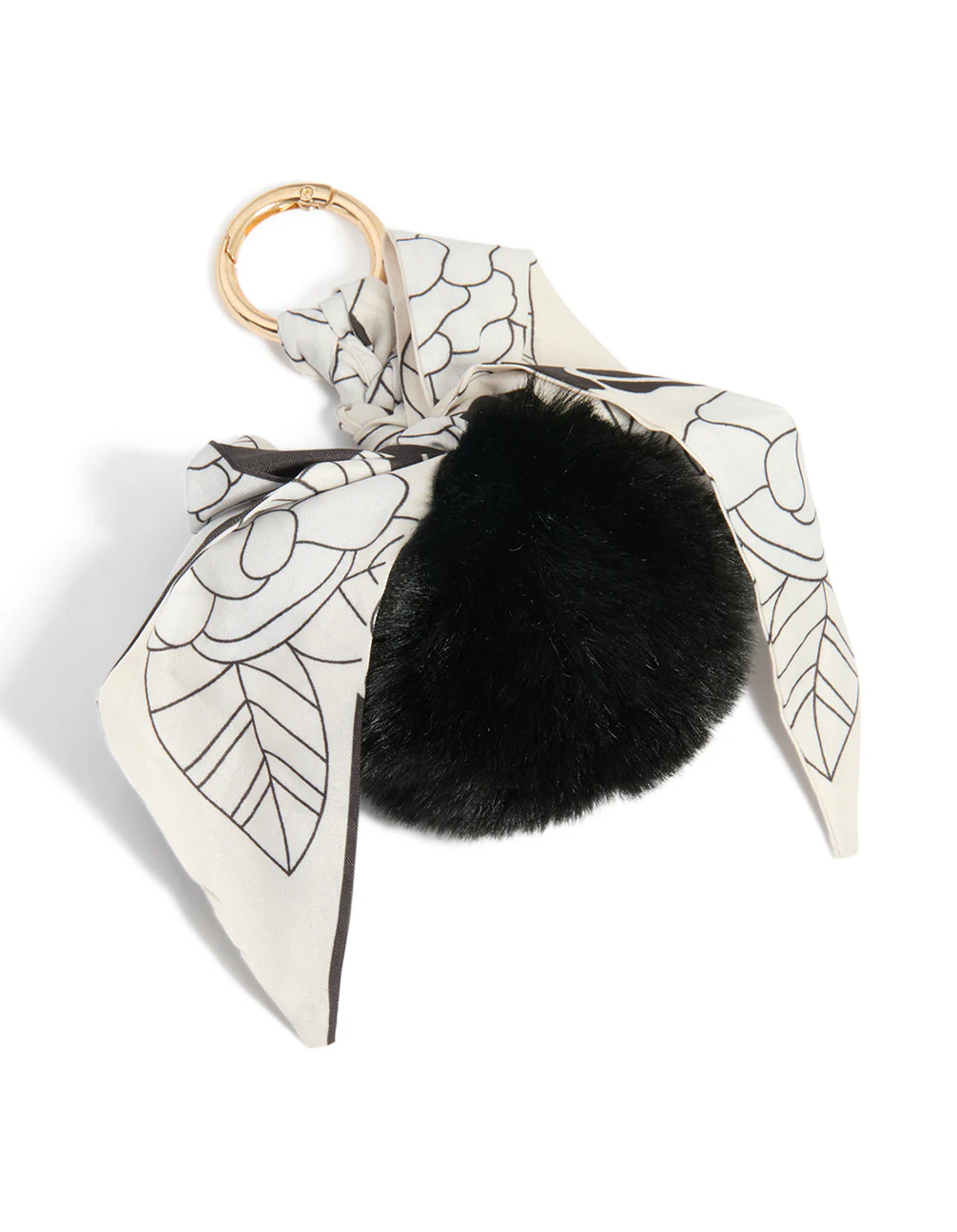 2350-black-fluffy-fabric-bow-scarf-key-chain-1.webp Black Fluffy & Fabric Bow Scarf Key Chain