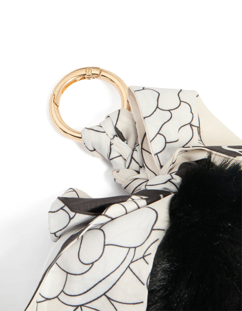 2350-black-fluffy-fabric-bow-scarf-key-chain-2.webp Black Fluffy & Fabric Bow Scarf Key Chain
