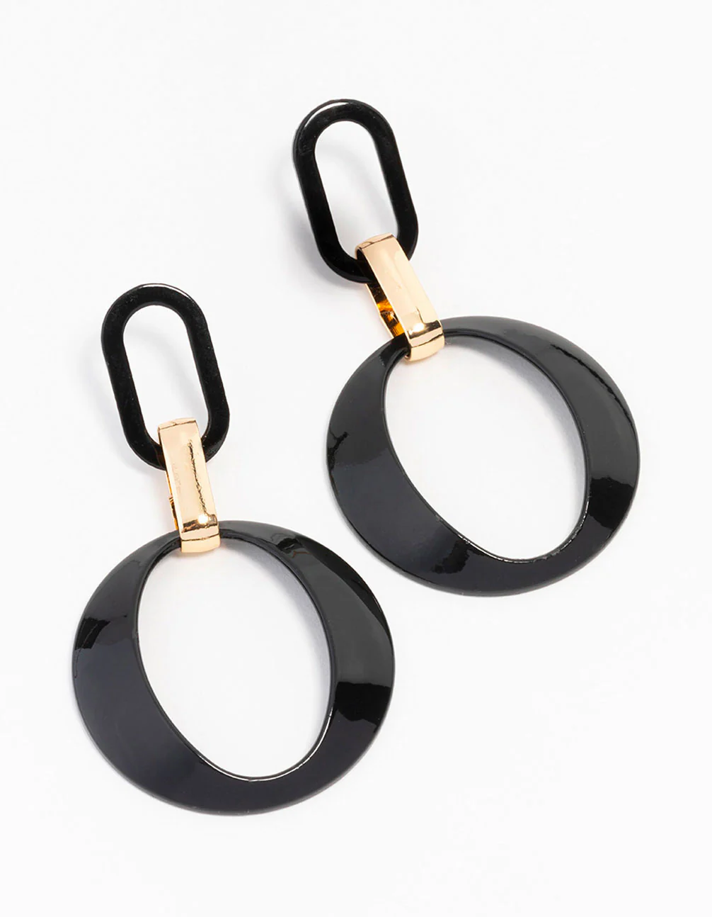 2366-black-gold-oval-circle-link-drop-earrings-1.webp Black Gold Oval Circle Link Drop Earrings