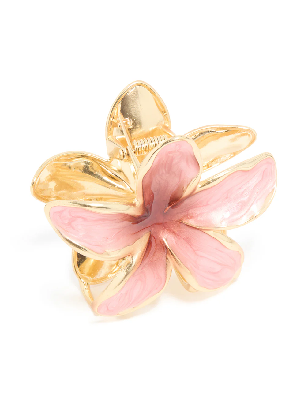 237-gold-dusty-pink-enamel-frangipani-flower-claw-clip-2.webp Gold Dusty Pink Enamel Frangipani Flower Claw Clip