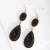 Black Gold Teardrop Jelly Earrings