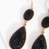 Black Gold Teardrop Jelly Earrings