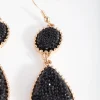 Black Gold Teardrop Jelly Earrings