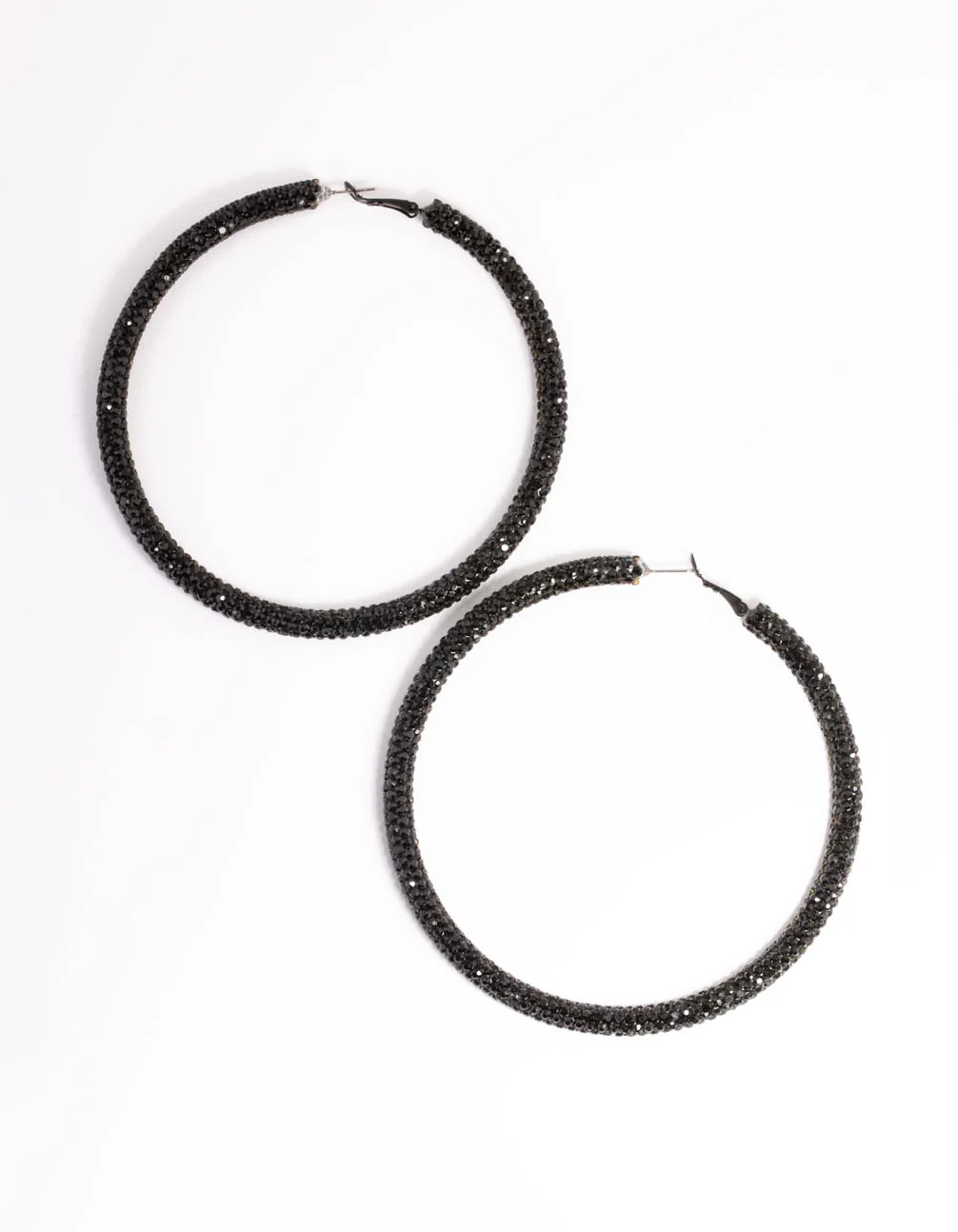 2380-black-jet-85mm-encrusted-hoop-earrings-2.webp Black Jet 85mm Encrusted Hoop Earrings