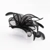2395-black-looped-sinamay-fascinator-comb-with-feathers-4.webp Black Looped Sinamay Fascinator Comb with Feathers