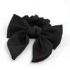 Black Medium Satin Scrunchie