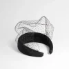 Black Mesh Veil Alice Band