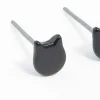 Black Micro Cat Stud Earrings