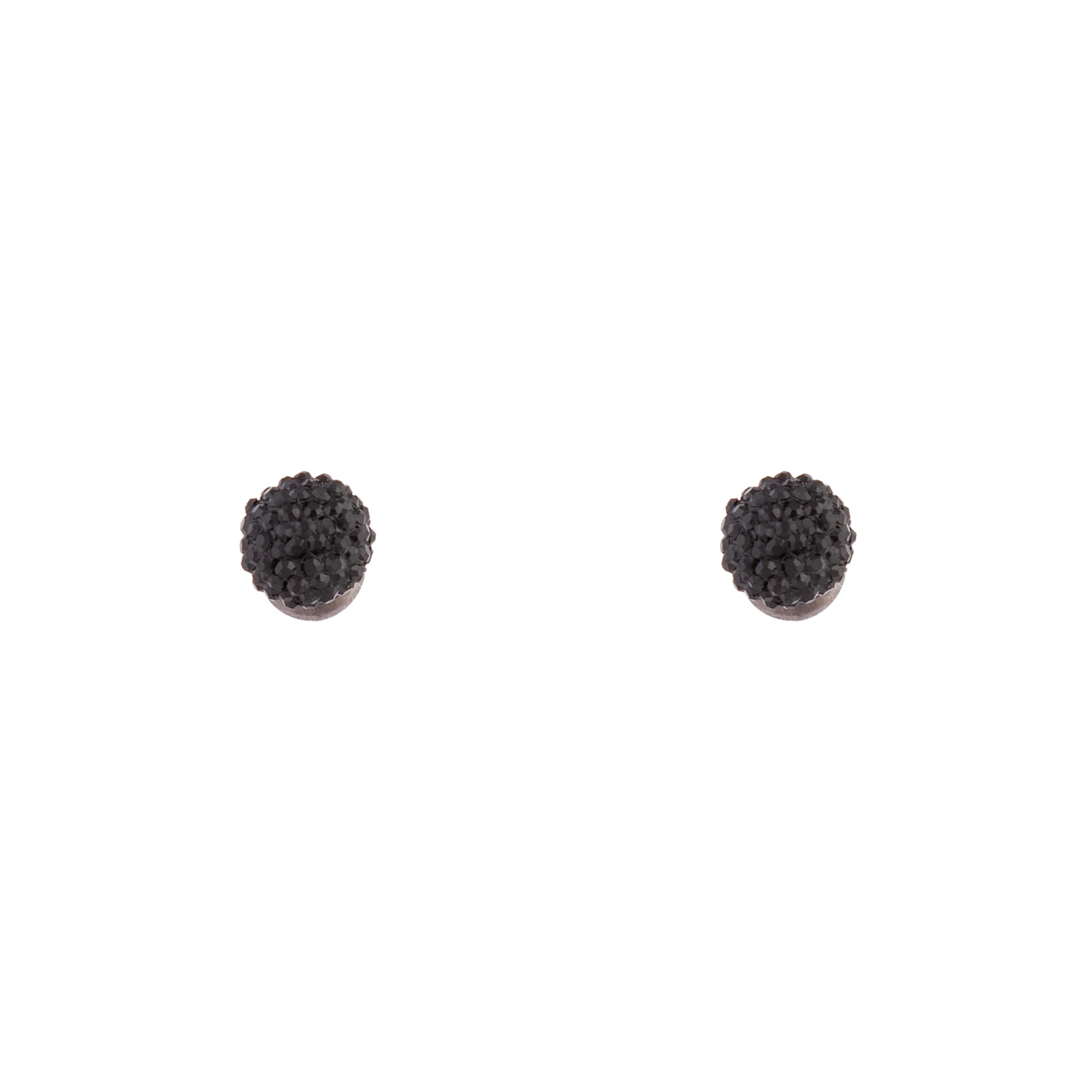 Black Mini Fireball Stud Earrings