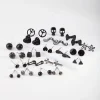 Black Mismatch Bowtie Earring 20-Pack