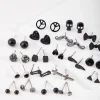 Black Mismatch Bowtie Earring 20-Pack