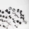 Black Mismatch Bowtie Earring 20-Pack