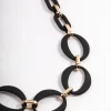Black Mixed Oval Link Necklace