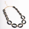 Black Mixed Oval Link Necklace