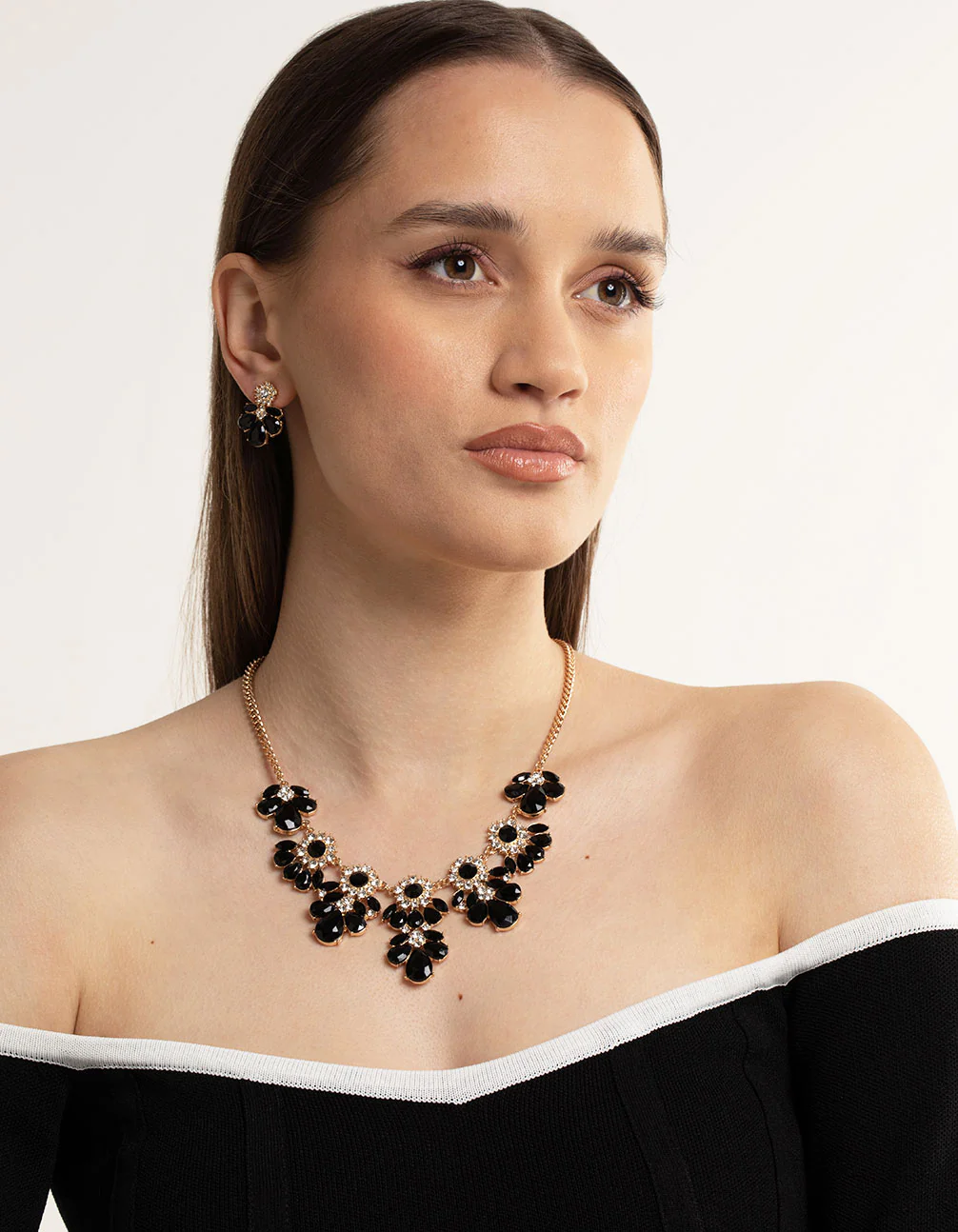 2417-black-mixed-stone-necklace-earrings-set-3.webp Black Mixed Stone Necklace & Earrings Set