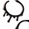 Black Paint Melt Hoop Earrings
