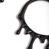 Black Paint Melt Hoop Earrings