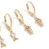 Gold Fish Cubic Zirconia Huggie & Stud Earrings 3-Pack