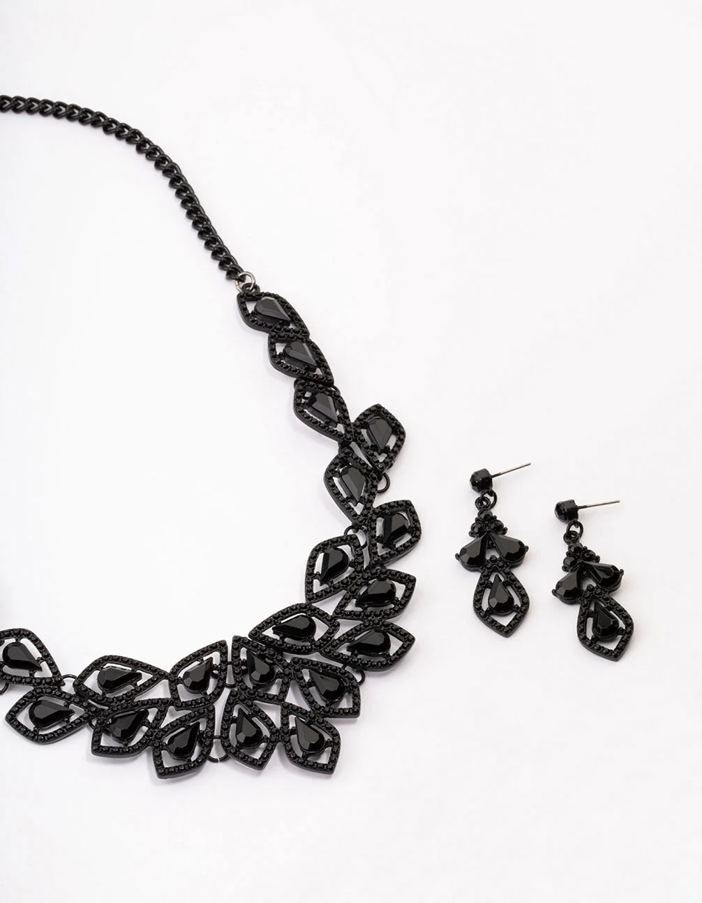 2430-black-paper-diamante-earrings-necklace-jewellery-set-1.webp Black Paper Diamante Earrings & Necklace Jewellery Set