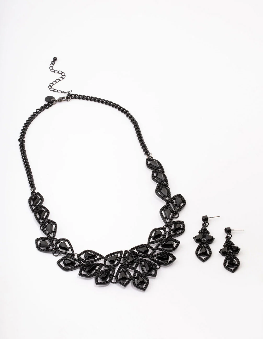 2430-black-paper-diamante-earrings-necklace-jewellery-set-2.webp Black Paper Diamante Earrings & Necklace Jewellery Set