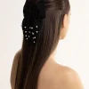 Black Pearl Bow Clip