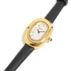 Black PU Leather Bubble Oval Watch