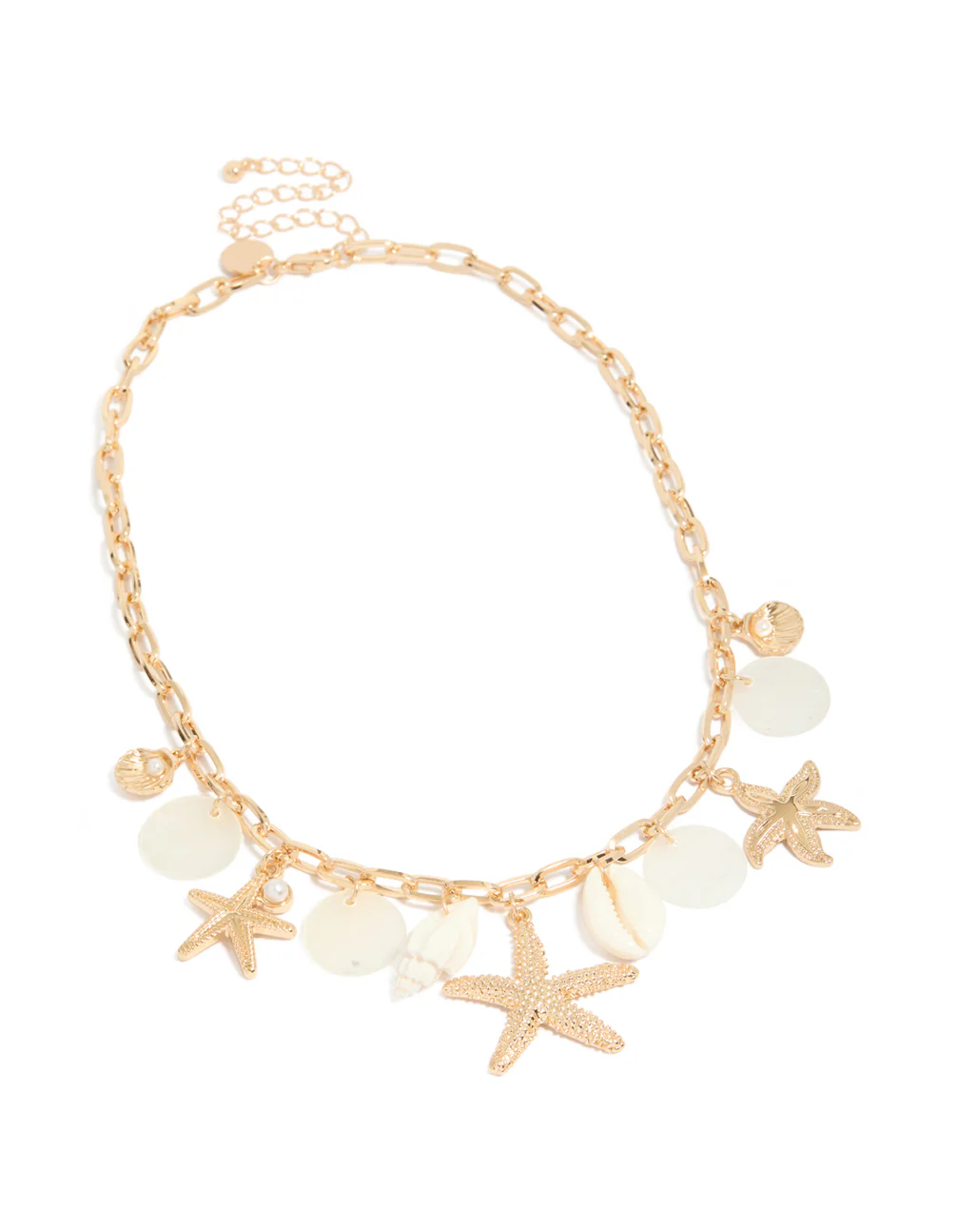 245-gold-genuine-shell-disc-beach-charm-necklace-4.webp Gold Genuine Shell Disc & Beach Charm Necklace