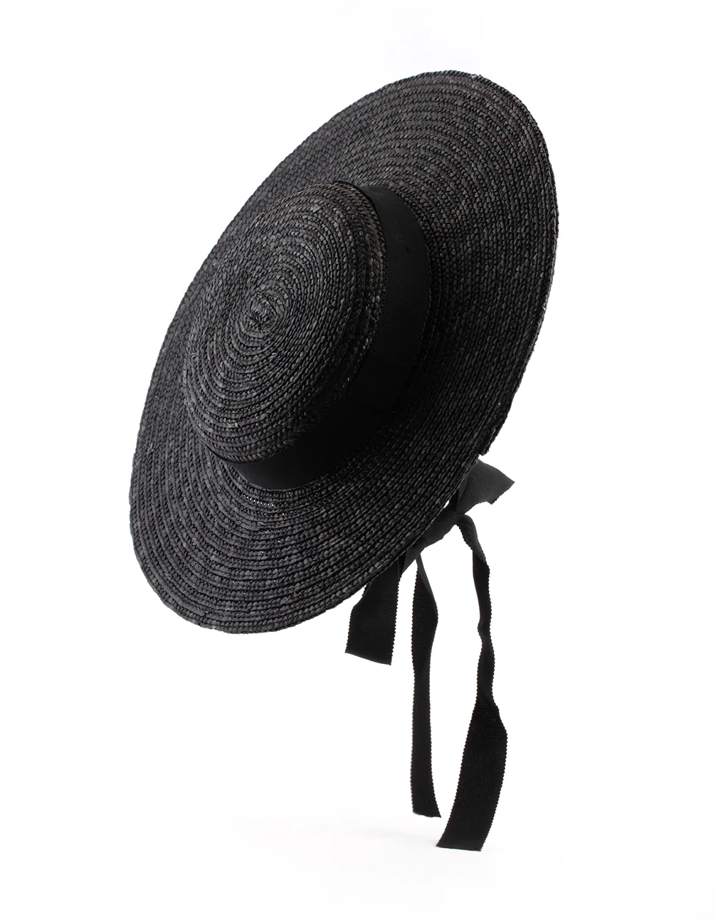 2452-black-ribbon-tie-braided-boater-hat-3.webp Black Ribbon Tie Braided Boater Hat