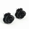 Black Rose Stud Earrings