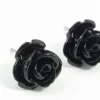 Black Rose Stud Earrings