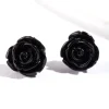 Black Rose Stud Earrings