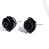 Black Rose Stud Earrings