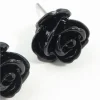 Black Rose Stud Earrings
