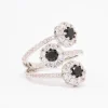 Black Round Triple Tier Ring
