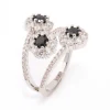 Black Round Triple Tier Ring