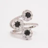 Black Round Triple Tier Ring