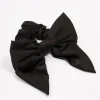 Black Satin Bow Hair Scrunchie