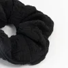 Black Seersucker Fabric Scrunchie
