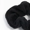 Black Seersucker Fabric Scrunchie