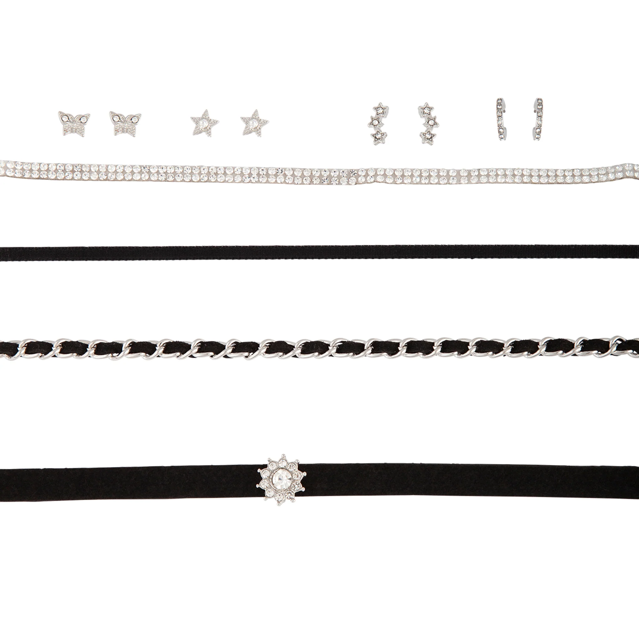 2469-black-silver-choker-earrings-set-1.webp Black Silver Choker & Earrings Set