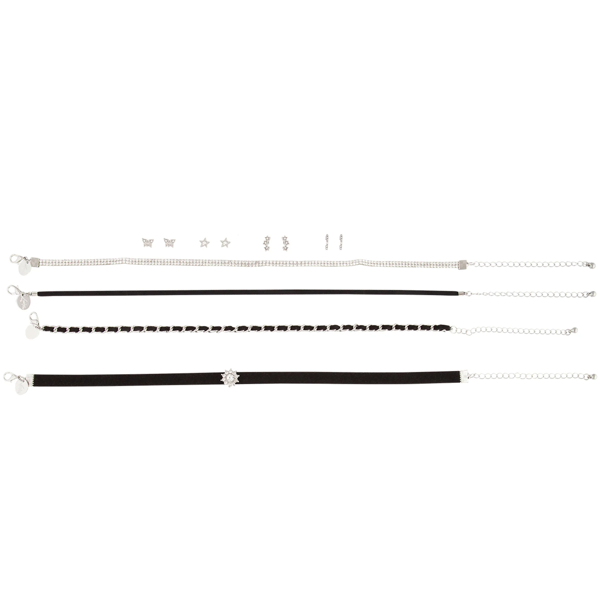 2469-black-silver-choker-earrings-set-2.webp Black Silver Choker & Earrings Set