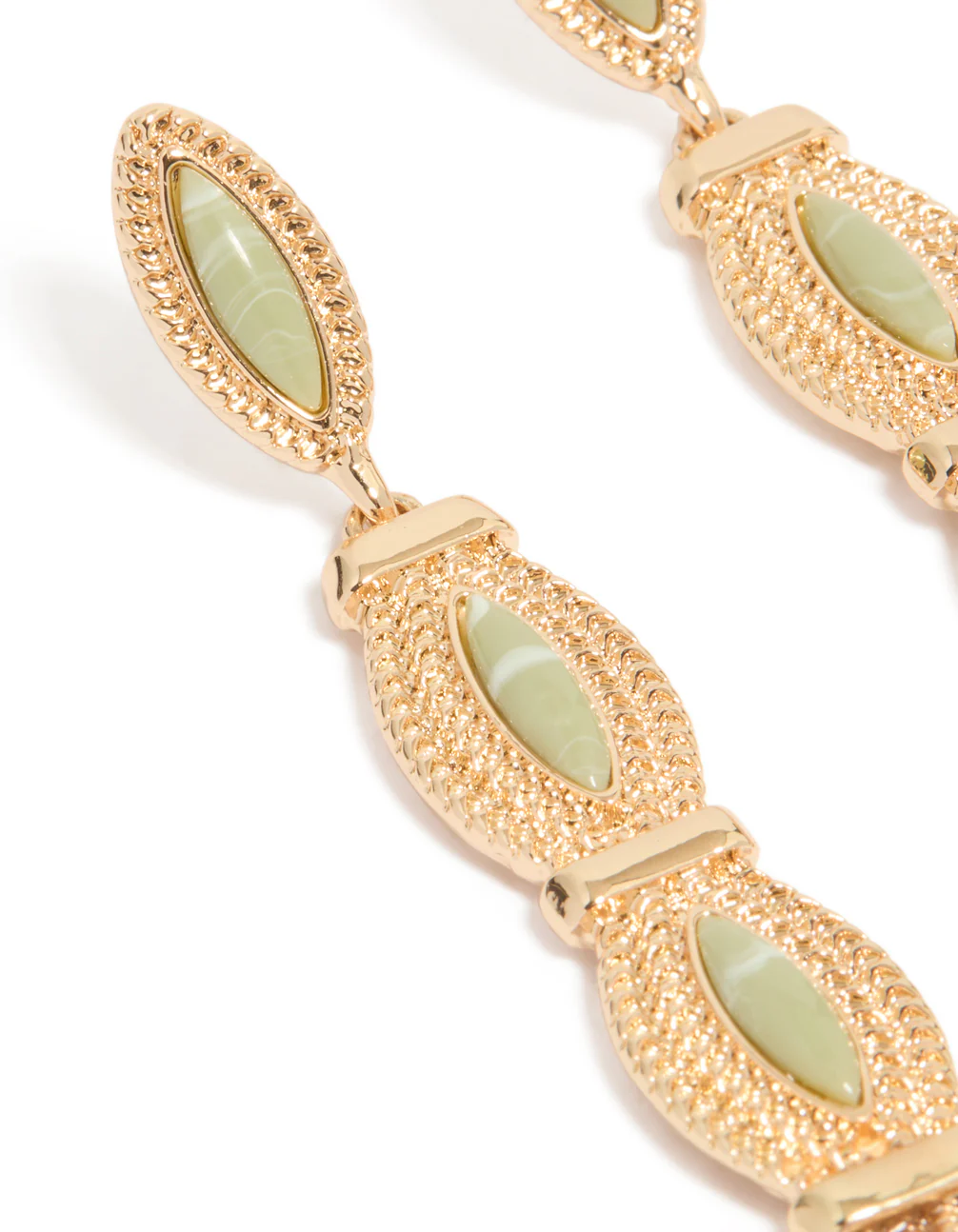 248-gold-green-stone-boho-tassel-drop-earrings-4.webp Gold Green Stone Boho Tassel Drop Earrings