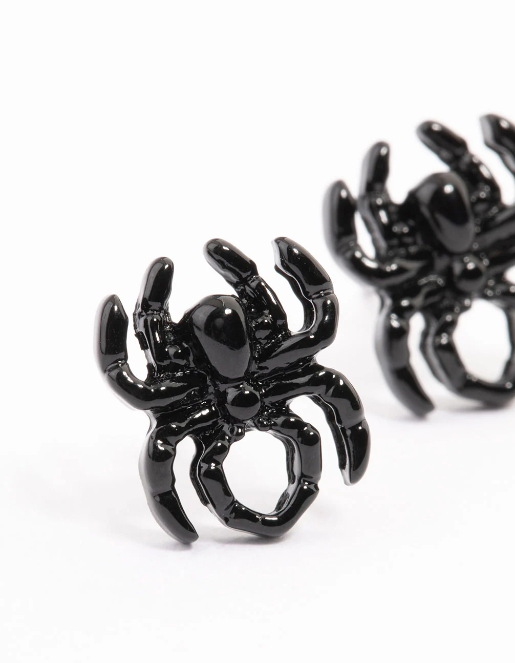 Black Small Spider Stud Earrings