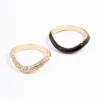 Black Stack Ring Set